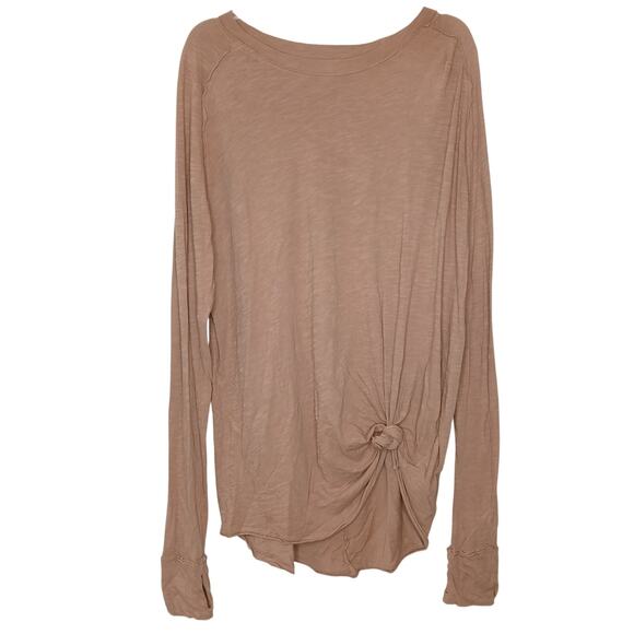 We The Free Brown Long Sleeve Oversize Top Womens MD Lagenlook Boho Minimalist - Picture 1 of 12